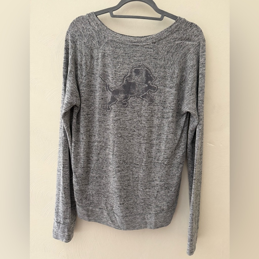 Gray Soft Faded Detroit Lions Long Sleeve - Picture 2 of 5